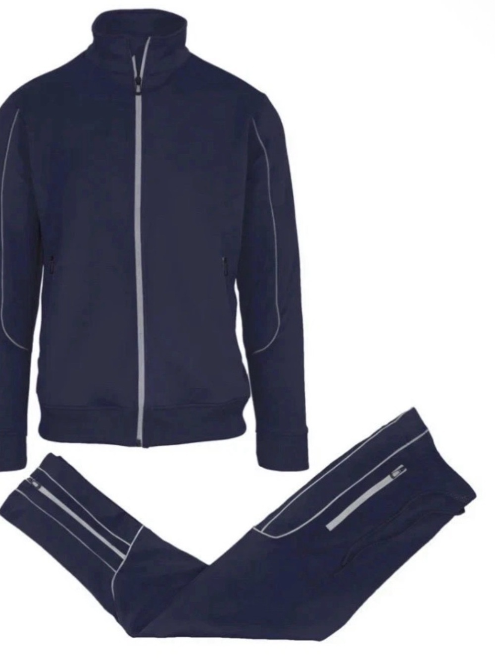 Medium Galaxy Men's Moisture Wicking Navy Track set Jacket & PantsNew ACTIVEWEAR